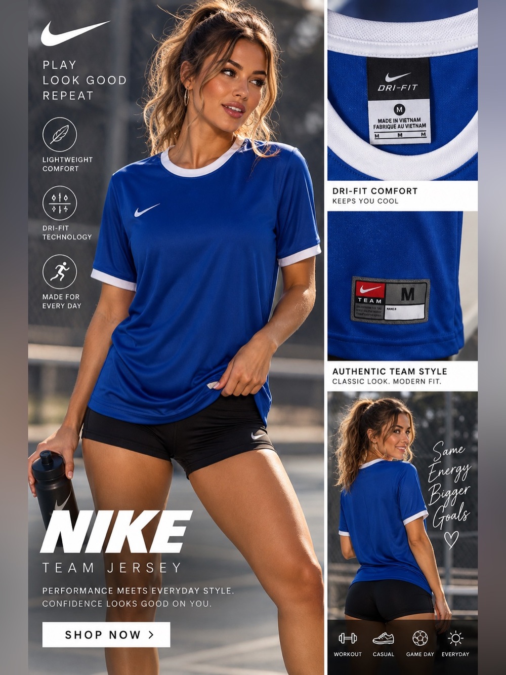 Nike Women’s Blue Dri-FIT Team Jerseys size Medium